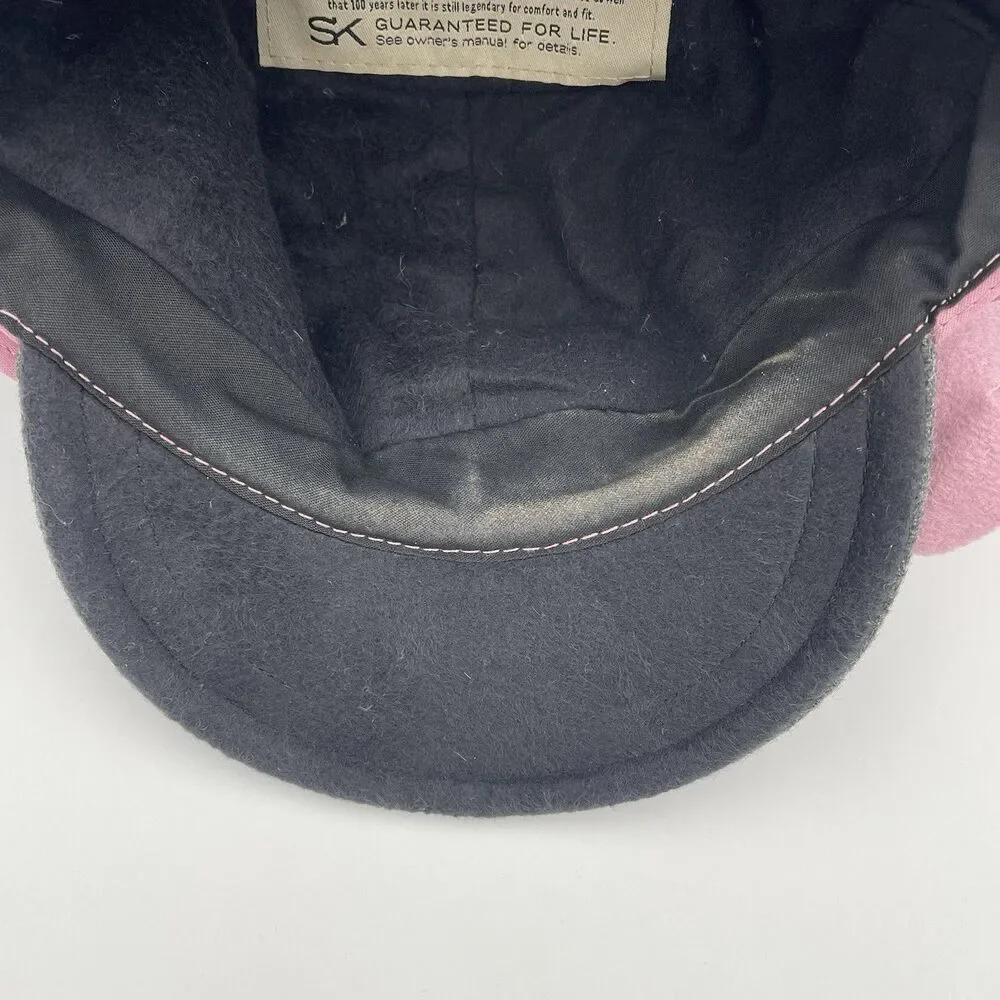 Stormy Kromer Petal Pusher Winter Cap Hat Wool Gray Pink Size 7